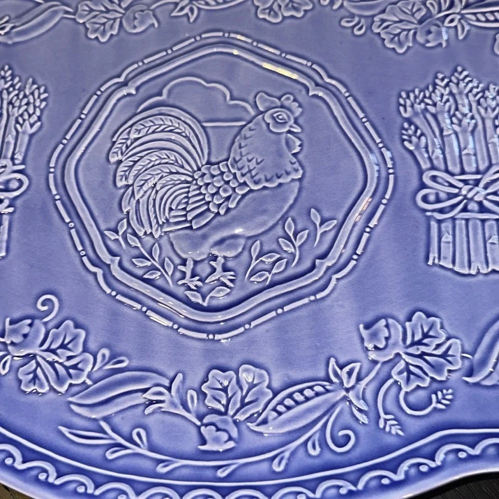 “Le Jardin” by Suzanne Nicoll - Andrea by Sadek Cobalt Blue Majolica Platter